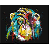 Painting by Numbers Colorful Monkey Holds His Hand on His Head